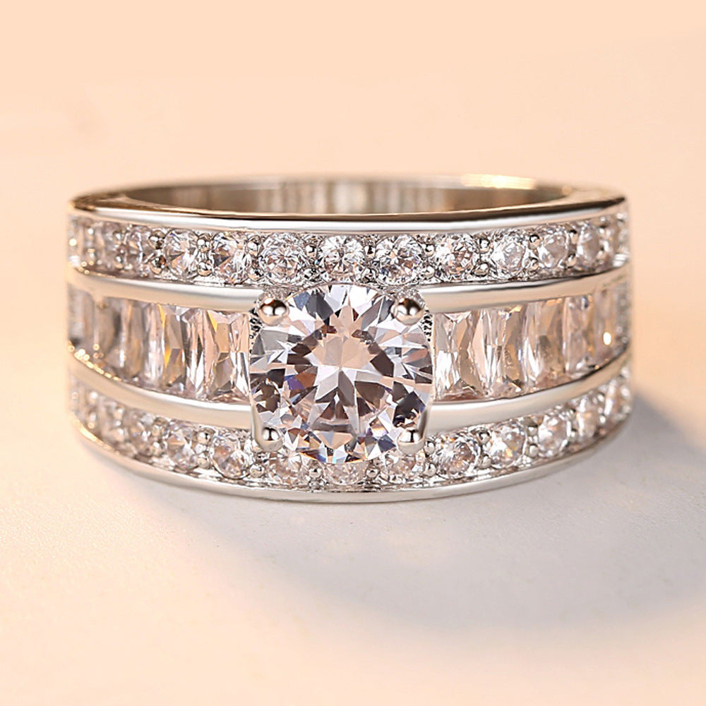 Fashion Jewellry Sumptuous Creative Trend Zircon Claw Heart Arrow Female Adjustable Size Ring Vintage Party Ring