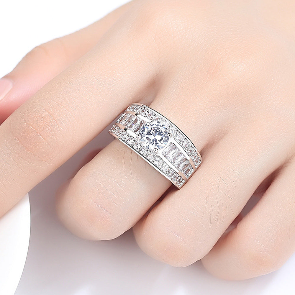 Fashion Jewellry Sumptuous Creative Trend Zircon Claw Heart Arrow Female Adjustable Size Ring Vintage Party Ring