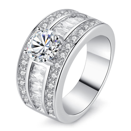 Fashion Jewellry Sumptuous Creative Trend Zircon Claw Heart Arrow Female Adjustable Size Ring Vintage Party Ring