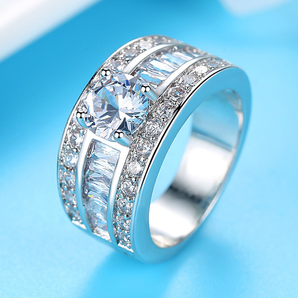 Fashion Jewellry Sumptuous Creative Trend Zircon Claw Heart Arrow Female Adjustable Size Ring Vintage Party Ring